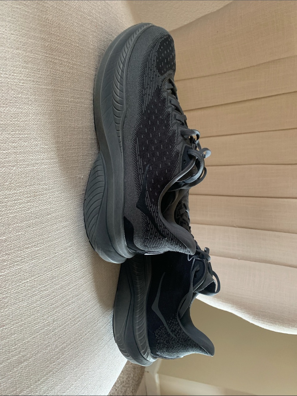Hoka One One Men's All-Black Cushioned Running Shoes